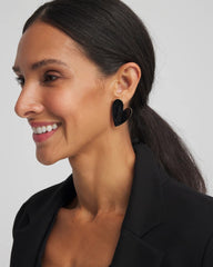 Black Heart Earrings