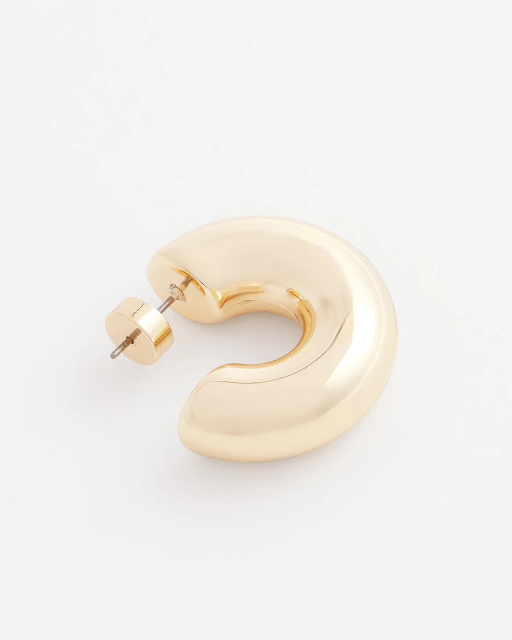 Gold Puff Hoop Earrings