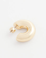 Gold Puff Hoop Earrings
