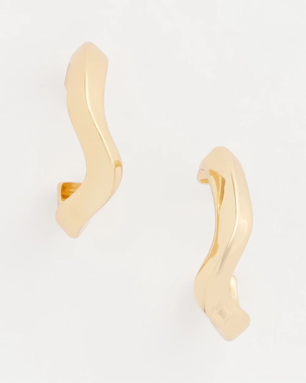 Gold Wavy Hoop Earrings
