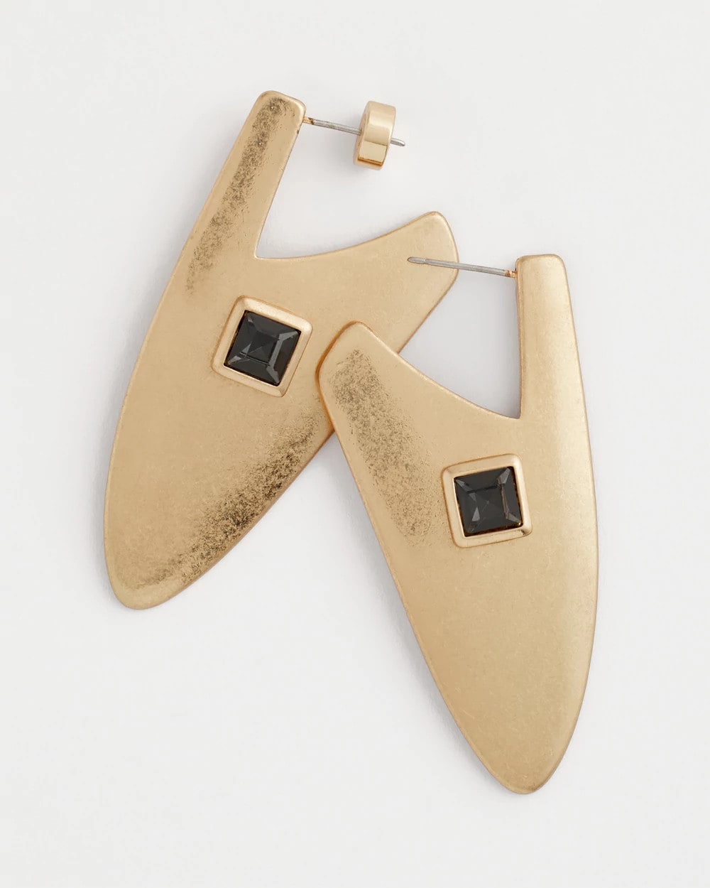 Gold Triangle Linear Earrings