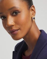 Blue & Gold Stud Earrings