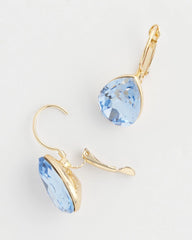Aqua Gem Teardrop Earrings