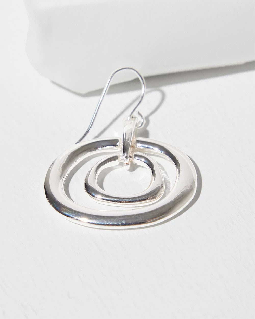 Silver Tone Drop Pendant Earrings