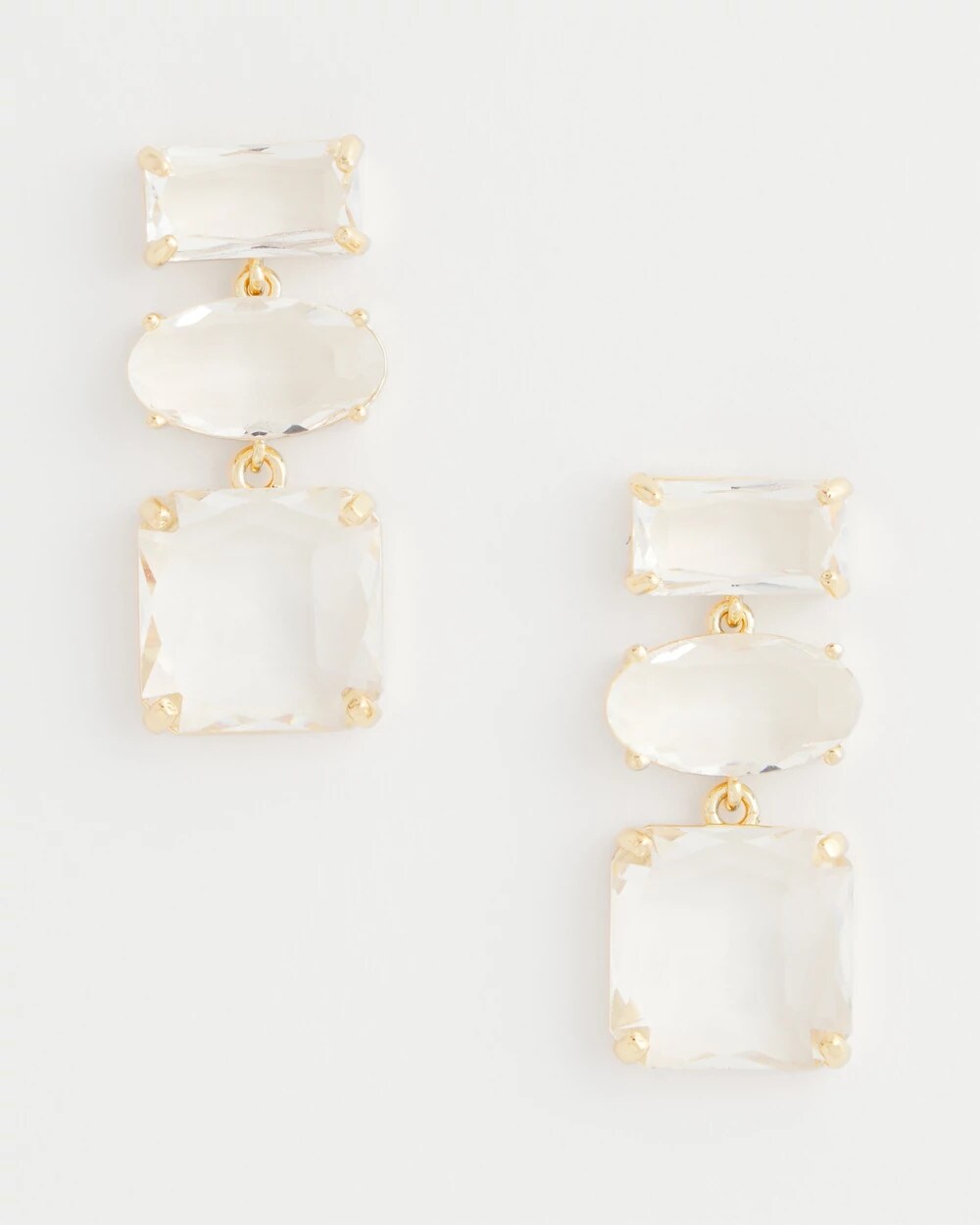 Neutral Faceted Drop Earrings