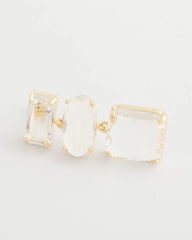 Neutral Faceted Drop Earrings