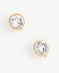 Gold Tone Crystal Stud Earrings