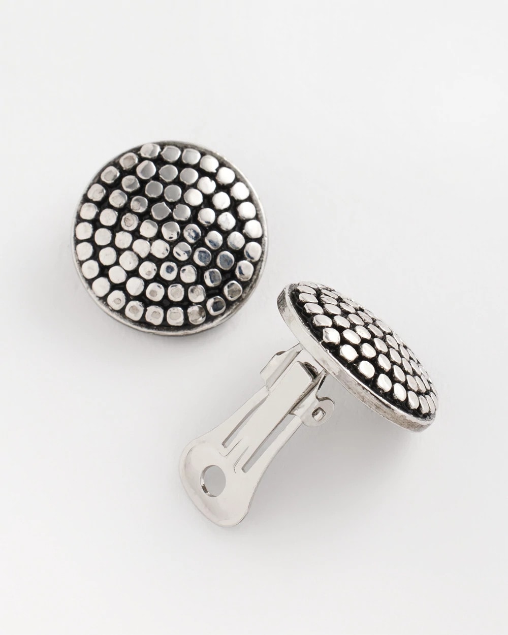 No Droop® Round Silvertone Stud Earrings
