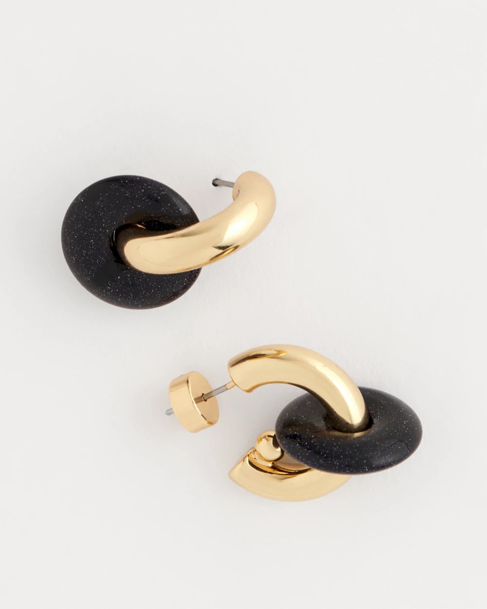 Sparkle Blue Disc Hoop Earrings