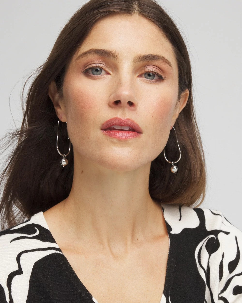 Silver Bead Threader Earrings