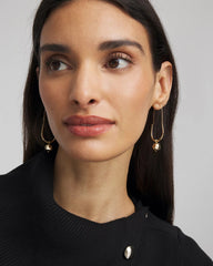 Gold Bead Threader Earrings