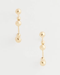Goldtone Beaded Hoop Earrings
