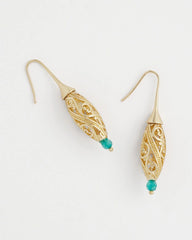 Gold Lantern Drop Earrings