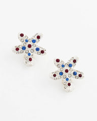 Red White & Blue Starfish Clip-On Earrings