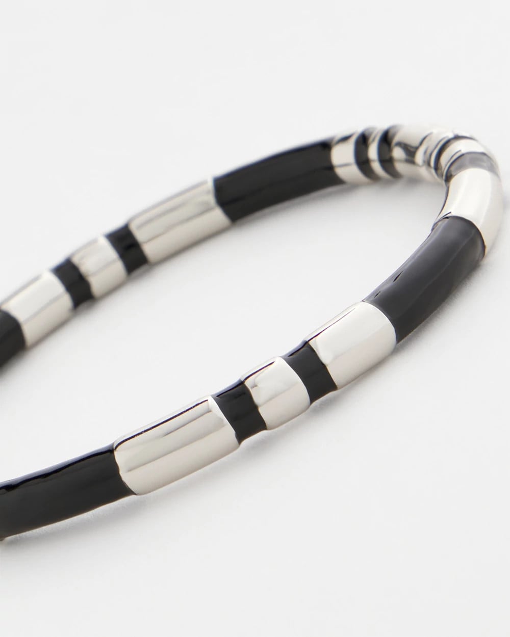 Black Enamel Hinge Bangle