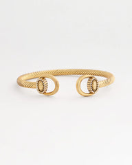 Equestrian Horsebit Goldtone Cuff Bracelet
