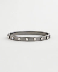 Hematite Rhinestone Tone Bangle
