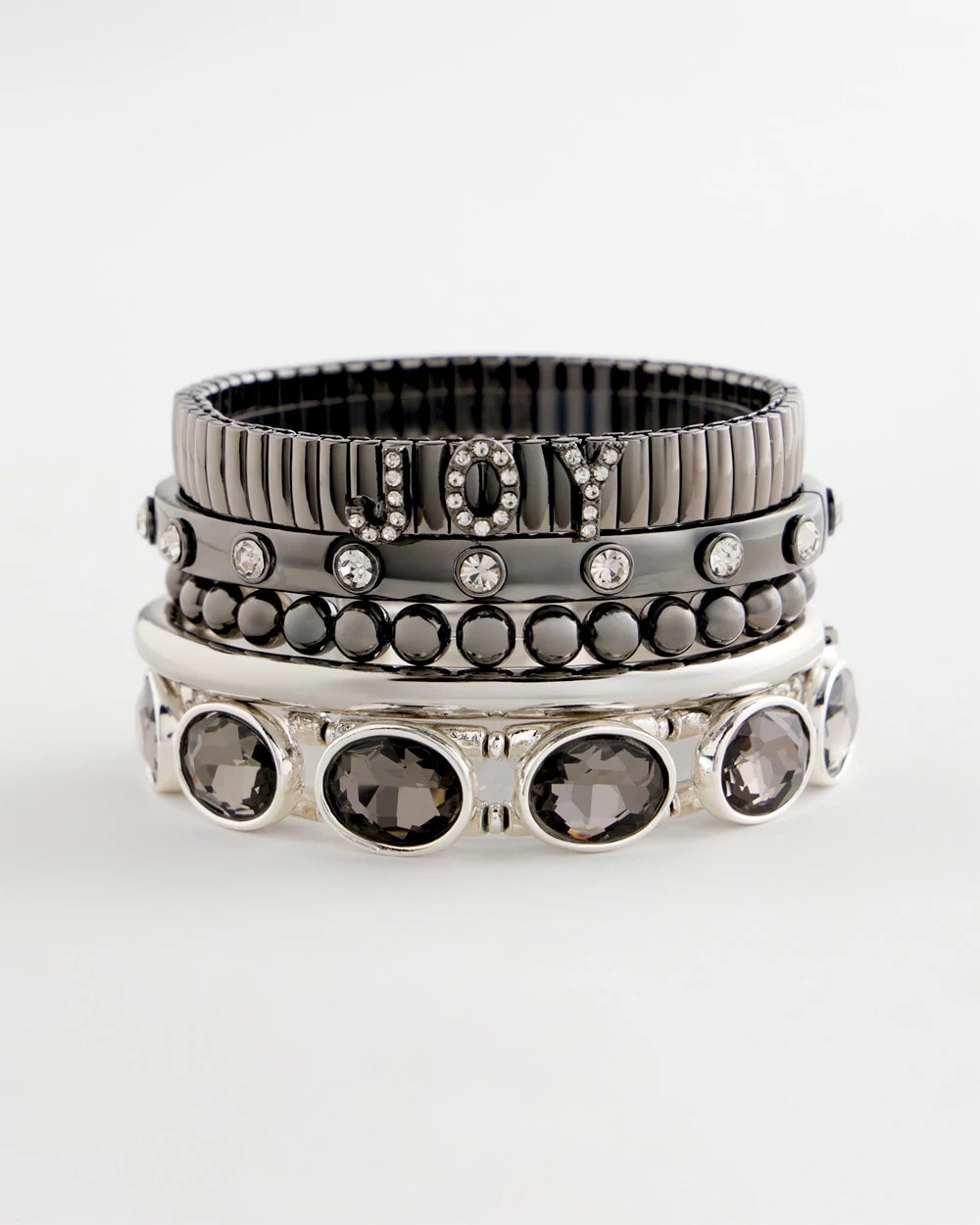 Hematite Rhinestone Tone Bangle