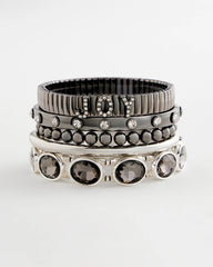 Hematite Rhinestone Tone Bangle