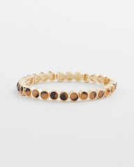 Tortoise Goldtone Round Stretch Bracelet