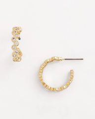Goldtone Cubic Zirconia Hoop Earrings