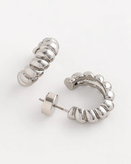 No Droop® Silvertone Twisted Hoop Earrings