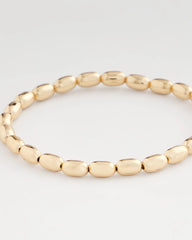 Goldtone Oval Beaded Stretch Bracelet