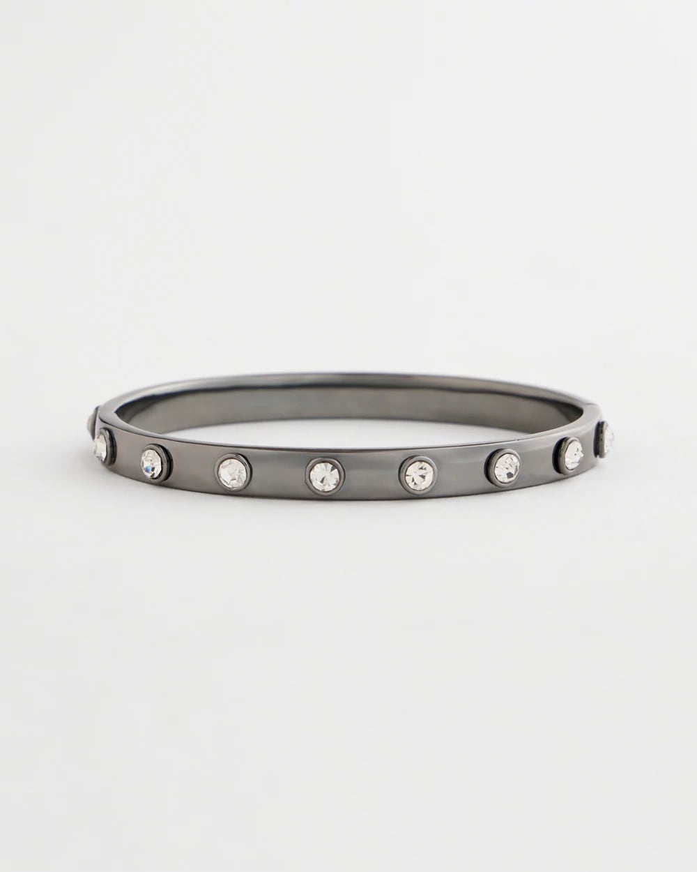 Hematite Rhinestone Tone Bangle