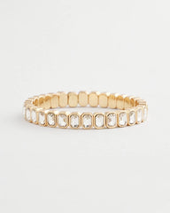 Gold Bezel Set Stretch Tennis Bracelet