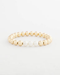 Goldtone Bead Stretch Bracelet