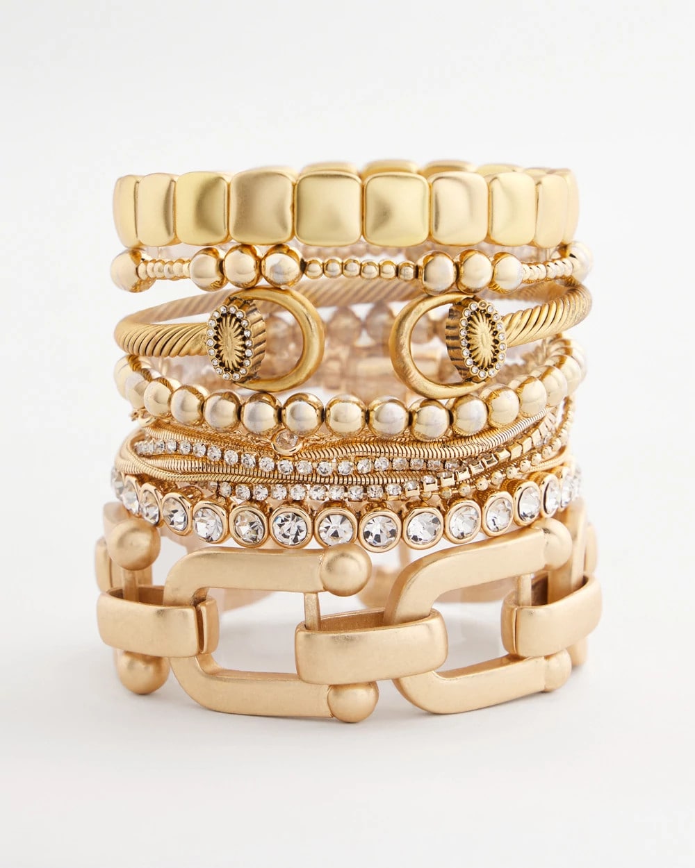 Golden Matte Square Stretch Bracelet