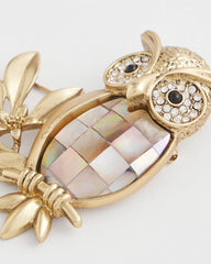 Goldtone Owl Brooch