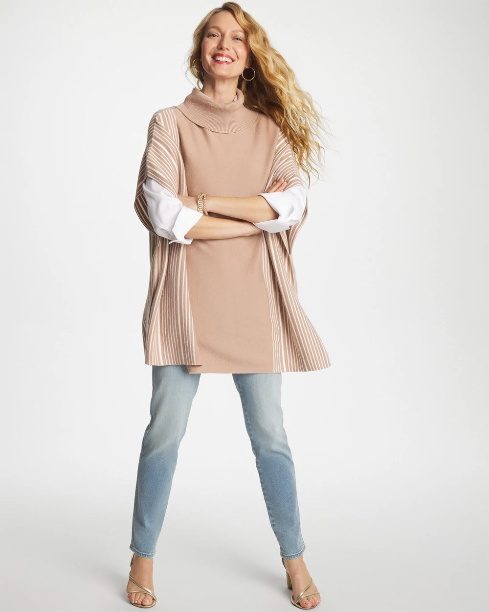 Turtleneck Sweater Poncho