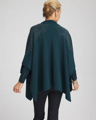Embellished Shawl Collar Ruana
