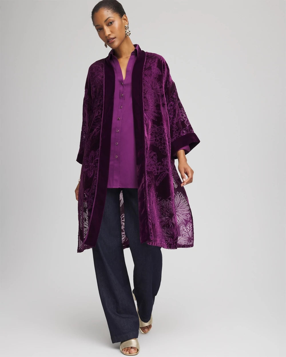 Floral Burnout Kimono