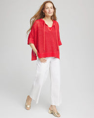Sequin Open Knit Poncho
