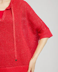 Sequin Open Knit Poncho