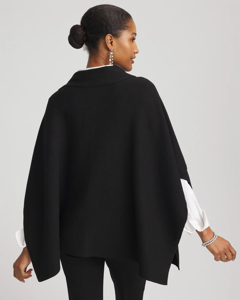Embellished Bow Poncho