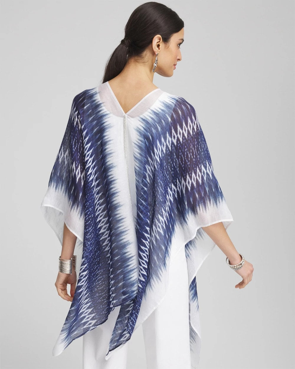 Long Embellished Linen Kaftan