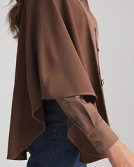 Crepe Open-Front Ruana