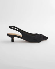 Charm Velvet Bow Kitten Heels