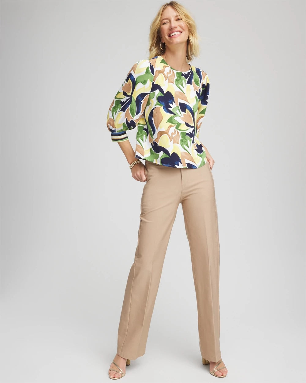 Petite Cotton Straight-Leg Trousers