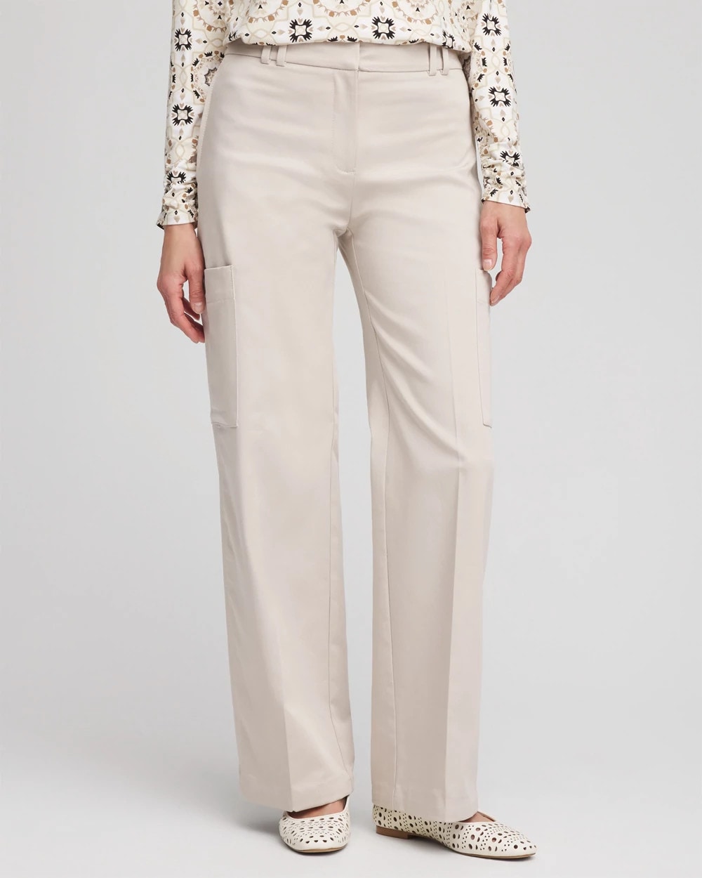 Petite Sateen Cargo Pants