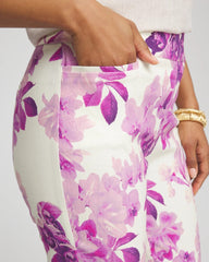Petite Floral Brigitte™ Pull-On Slim Cropped Pants