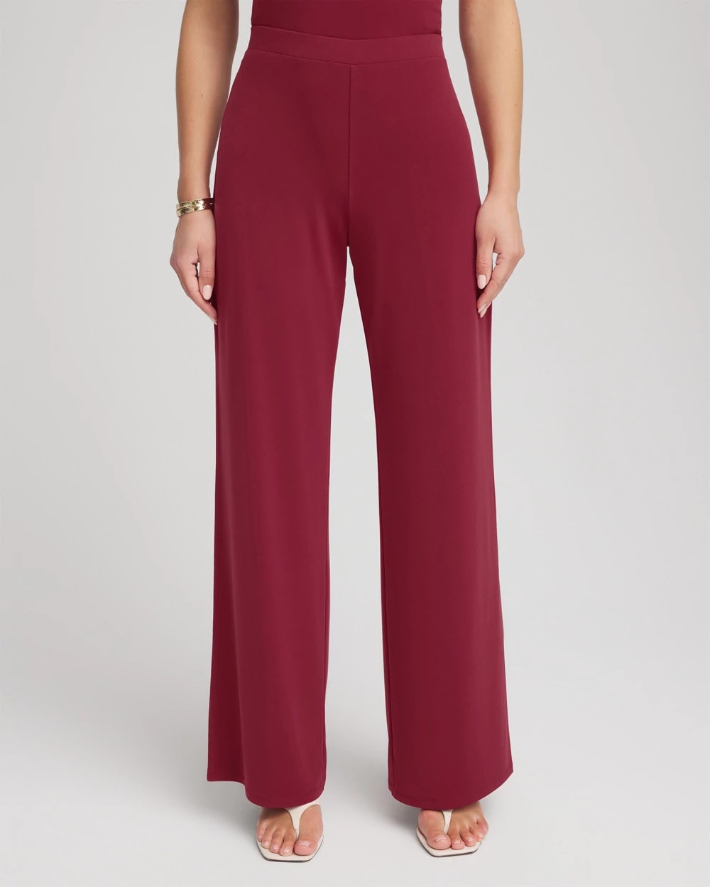 Petite Travelers™ Knit Wide-Leg Pants