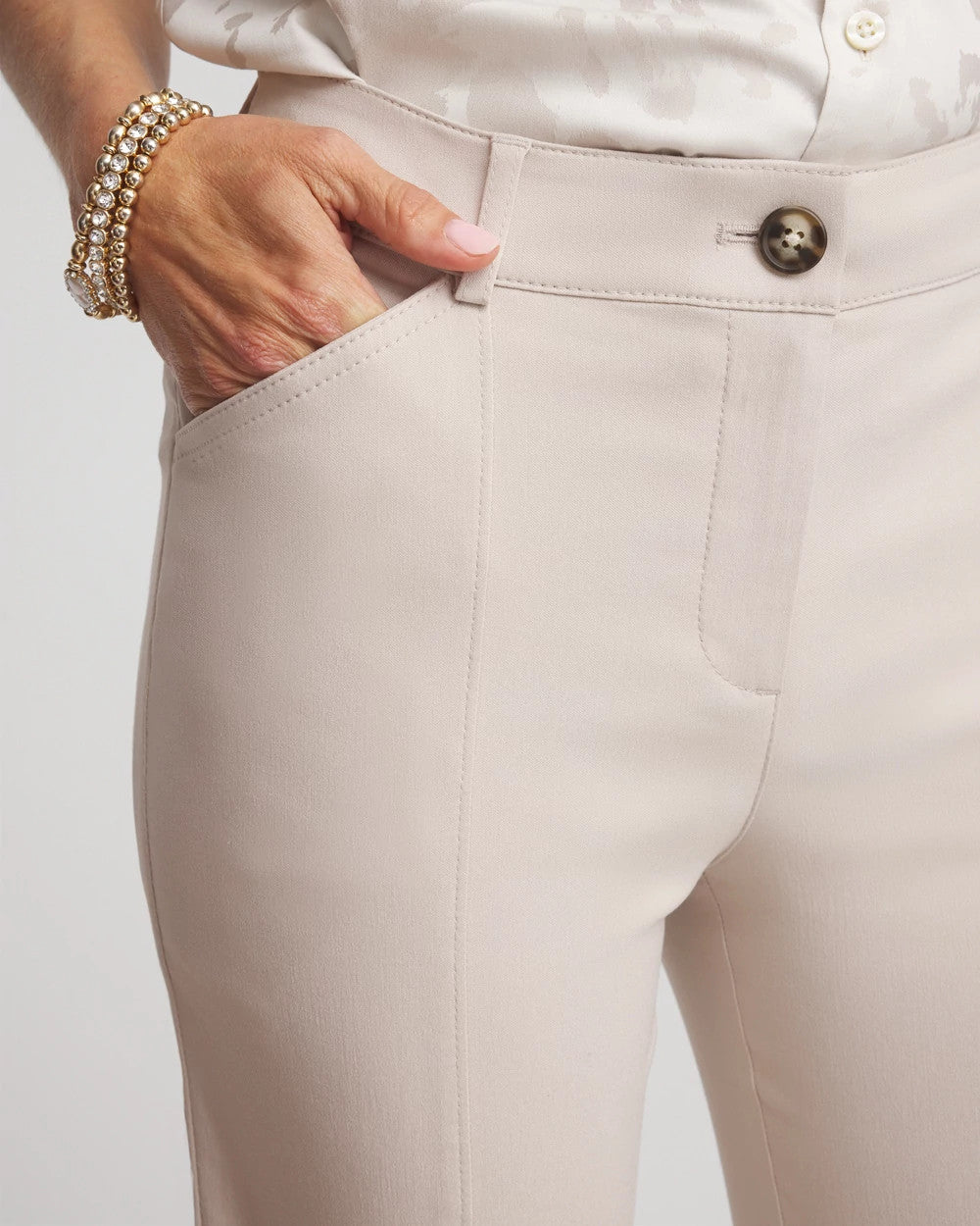 Petite Bi-Stretch Straight Ankle Pants