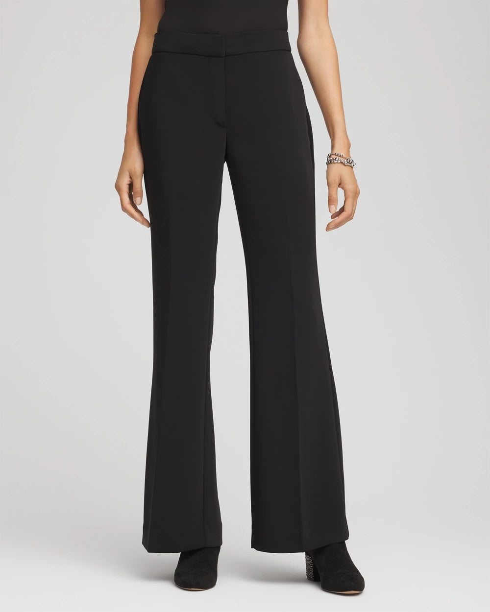 Petite Crepe Flared Trouser Pants