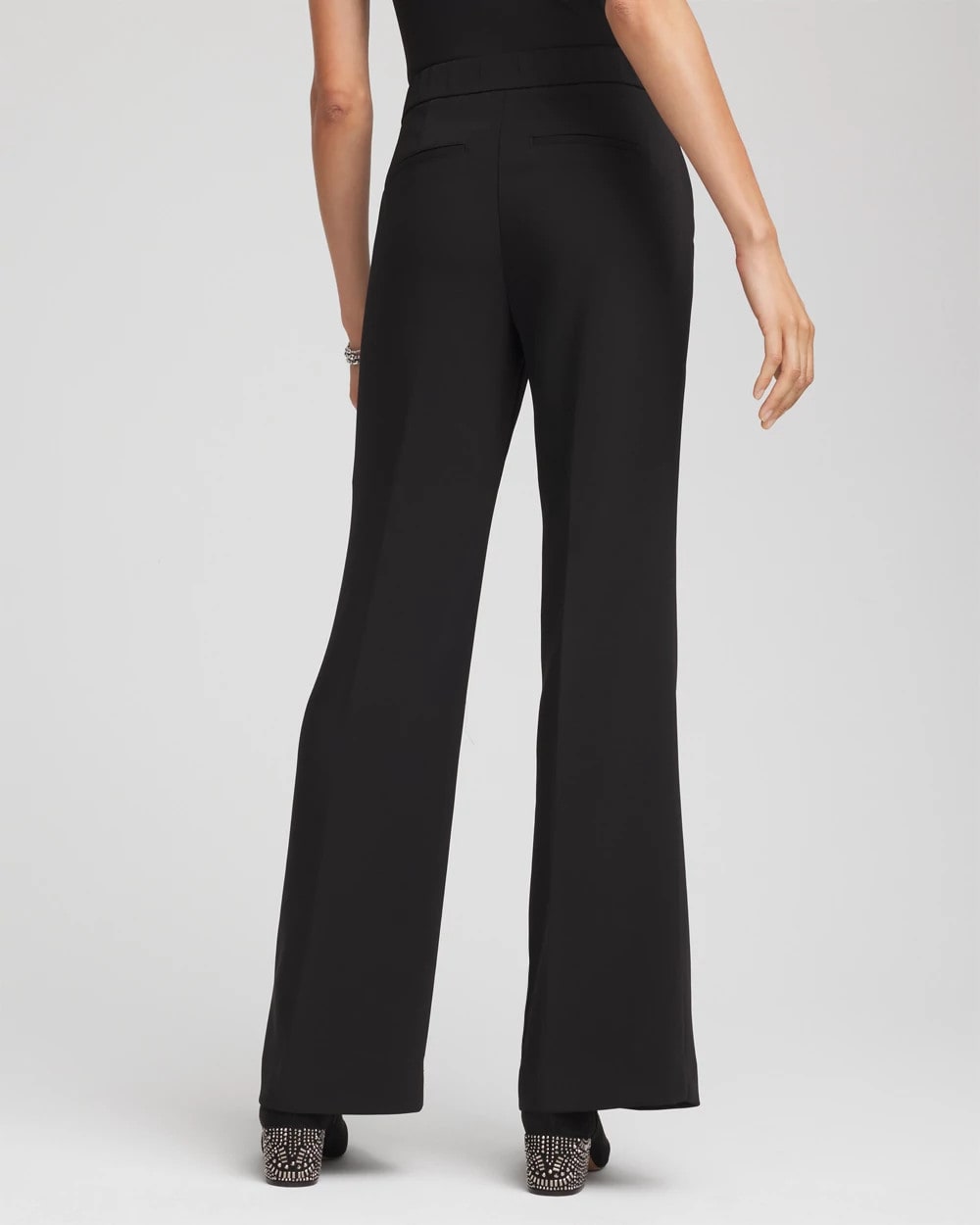 Petite Crepe Flared Trouser Pants
