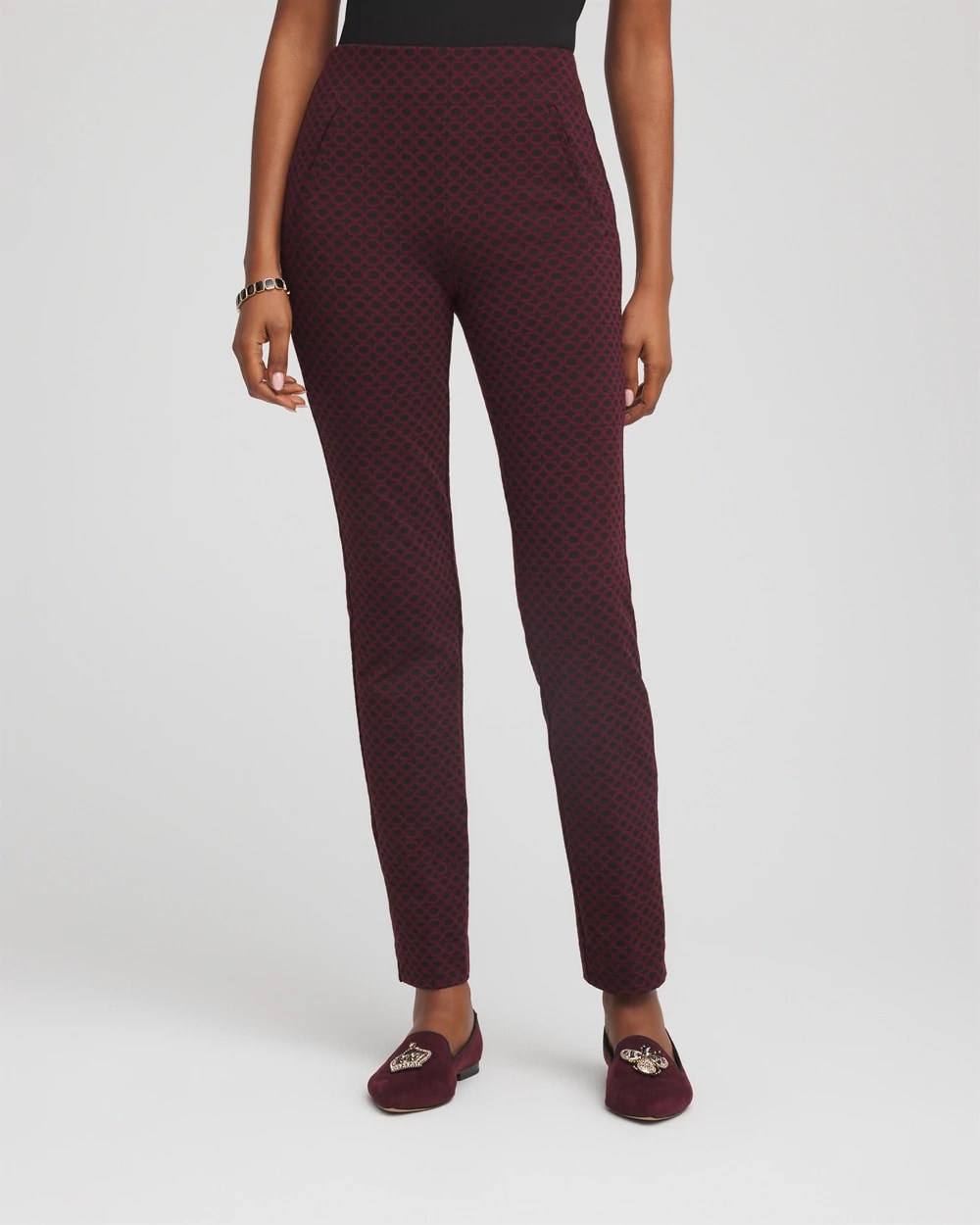 Petite Circle Jacquard Juliet Slim Ankle Pants