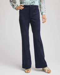 Petite Faux Suede Bootcut Ankle Pants